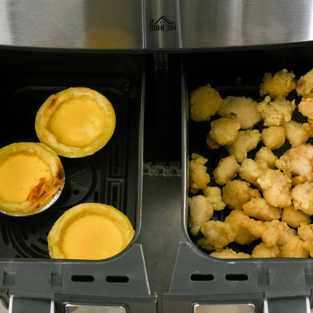 Dual Zone Air Fryer, 10-in-1 8L with Sync Cook & Sync Finish, 60-Minute Timer for Oil Free & Low Fat Cooking, 2400W