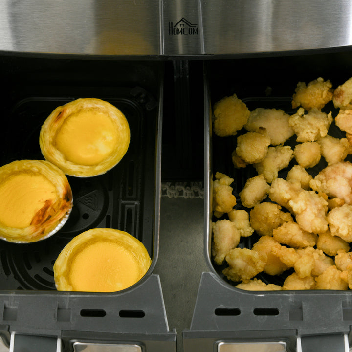 Dual Zone Air Fryer, 10-in-1 8L with Sync Cook & Sync Finish, 60-Minute Timer for Oil Free & Low Fat Cooking, 2400W