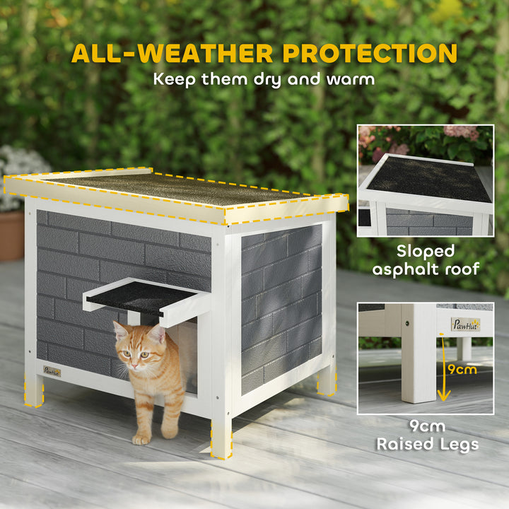 Outdoor Cat House Insulated with Openable Roof, Weatherproof Feral Cat Shelter for Rabbits, Cats
