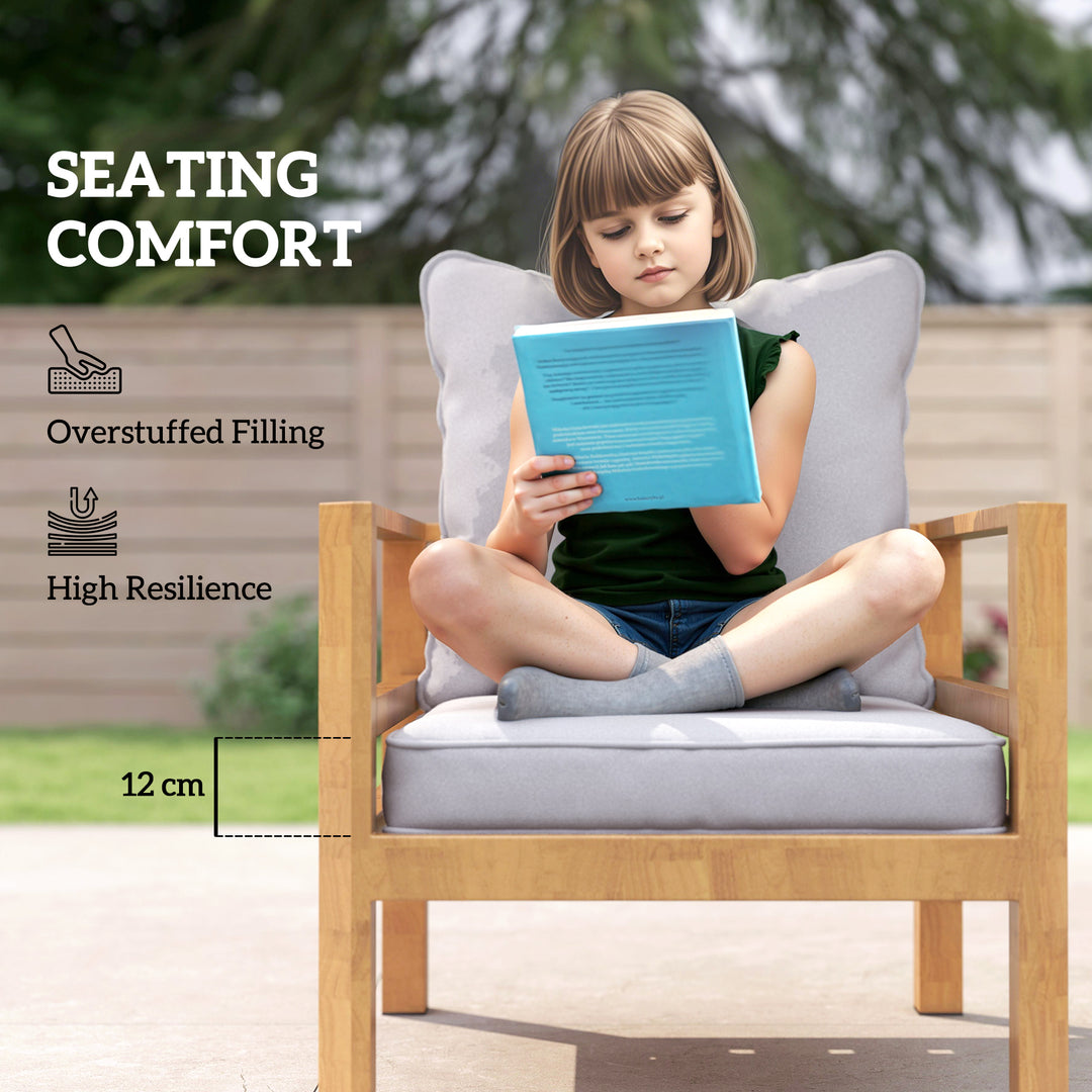 Seat and Back Padded Cushion Set, CUSHION ONLY - Light Grey