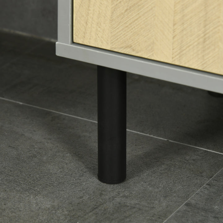 Freestanding Bathroom Storage, Tall Bathroom Cabinet with Door and Adjustable Shelves, 31.4x30x165cm