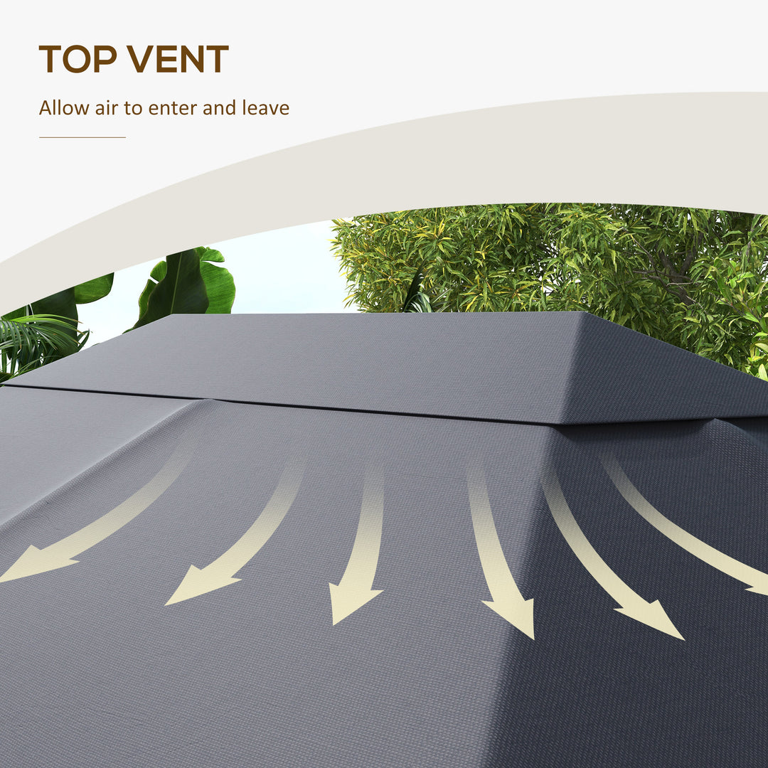 Outsunny Gazebo Canopy Replacement Cover 3 x 4m, Top Cover Only, Water