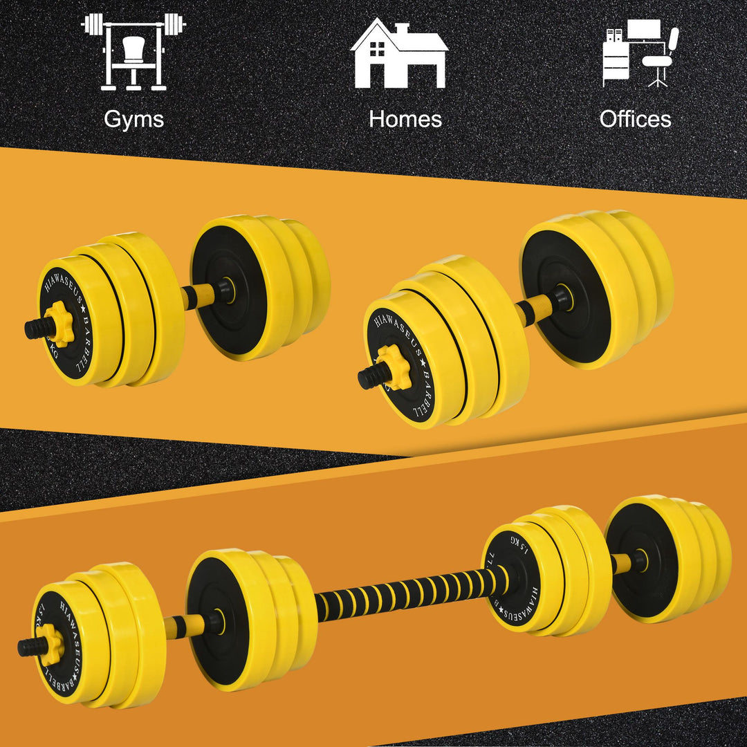 25KG Dumbbell & Barbell Adjustable Set Plate Bar Clamp Rod Home Gym Sports Area Exercise Ergonomic