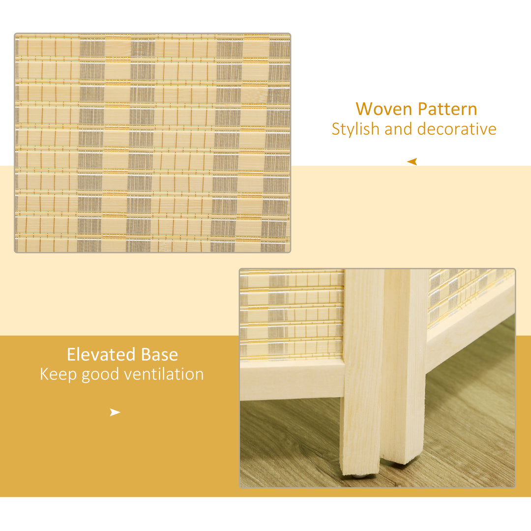 4 Panel Folding Room Divider Screen, Wall Panel Privacy Furniture, Freestanding Paravent Partition Separator for Living Room, Bedroom and Office, 180 x 180cm, Natural