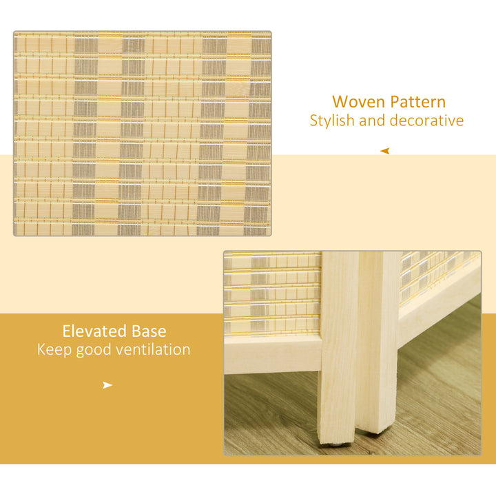 4 Panel Folding Room Divider Screen, Wall Panel Privacy Furniture, Freestanding Paravent Partition Separator for Living Room, Bedroom and Office, 180 x 180cm, Natural