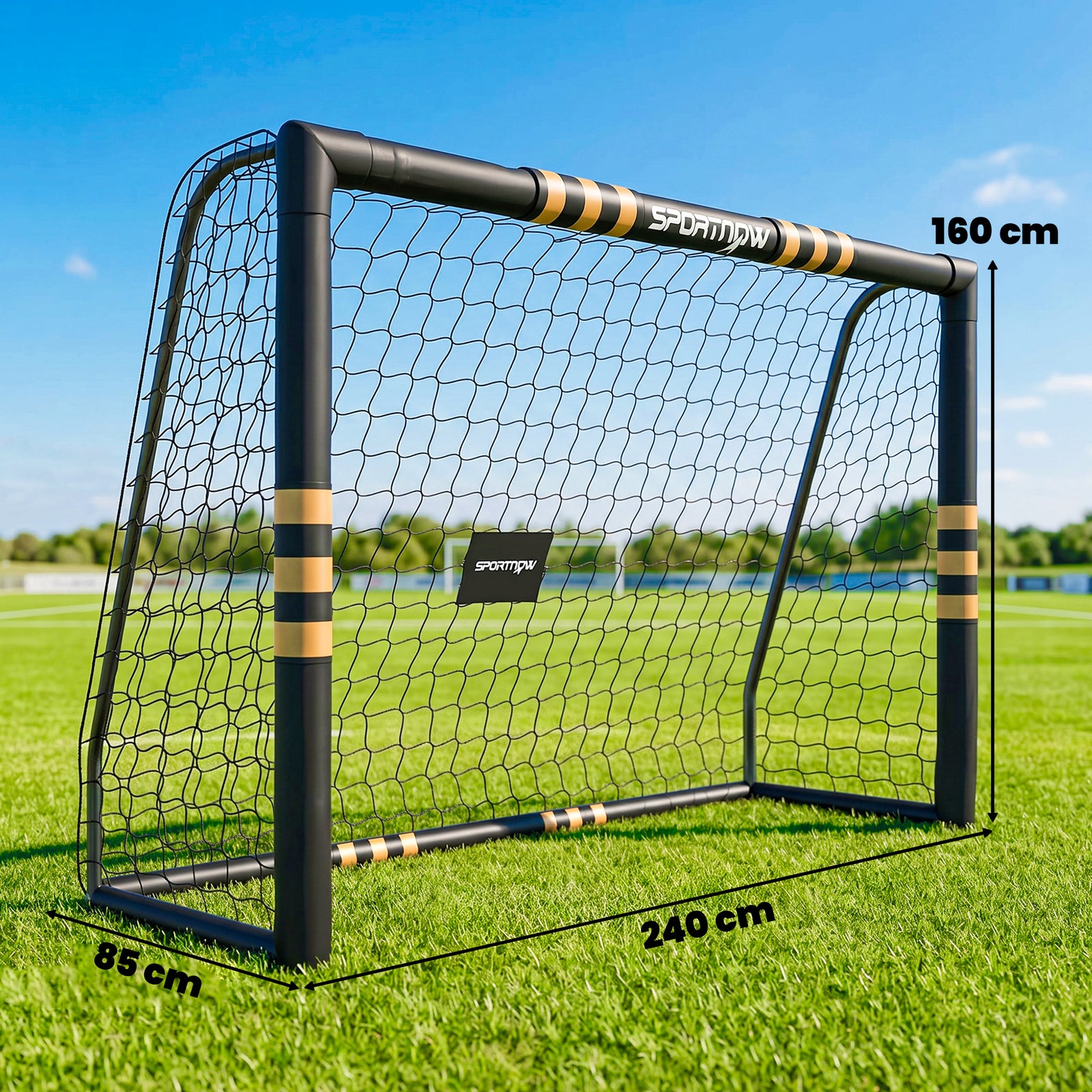 Football Goal, 8 x 5ft Portable Football Net with EPE Foam Padding, PV