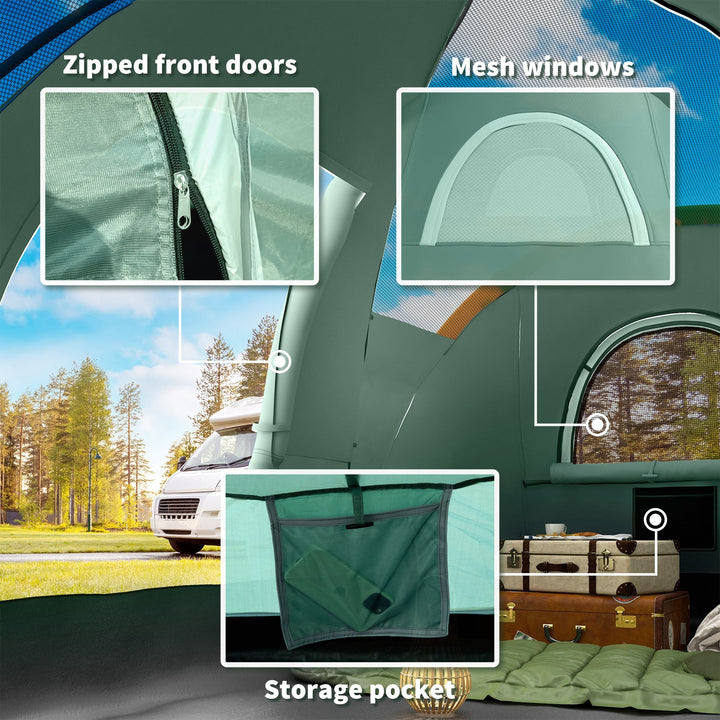 5-6 Man Dome Camping Tent - Dark Green