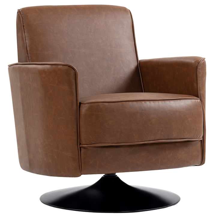 Upholstered Swivel Accent Chair with Thick Padding