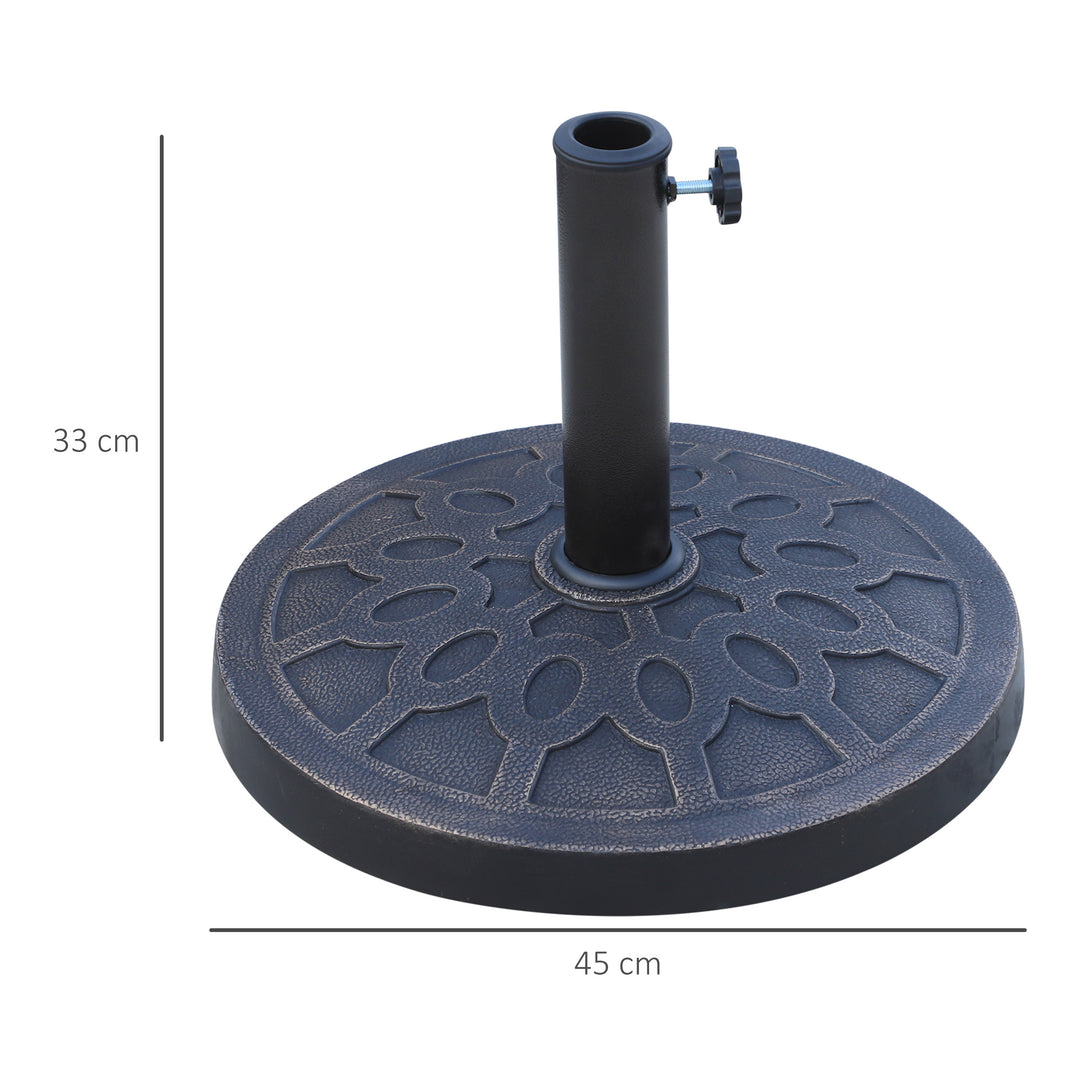 MCL 13kg Resin Umbrella Stand Holder, Garden Parasol Base for 38mm or 48mm Outdoor Umbrella Poles, Bronze Tone