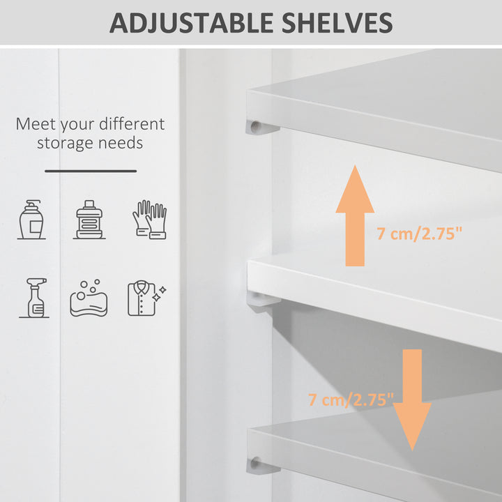 Bathroom Cabinet, Free Standing Bathroom Storage Cabinet with 2 Drawers and Adjustable Shelf, Small Bathroom Storage Unit, White
