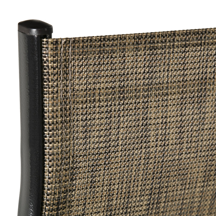Set of Four Stackable Mesh Seat Chairs - Mixed Brown