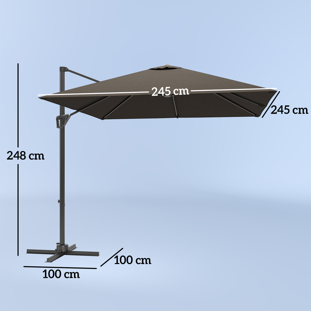 Patio Offset Parasol Umbrella - Tan