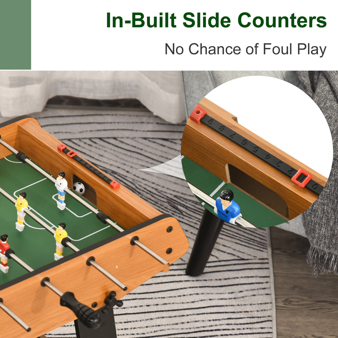 HOMCOM Folding Football Gaming Table Mini Foosball Soccer Table for Family Fun Kids Toy Indoor Play Sports