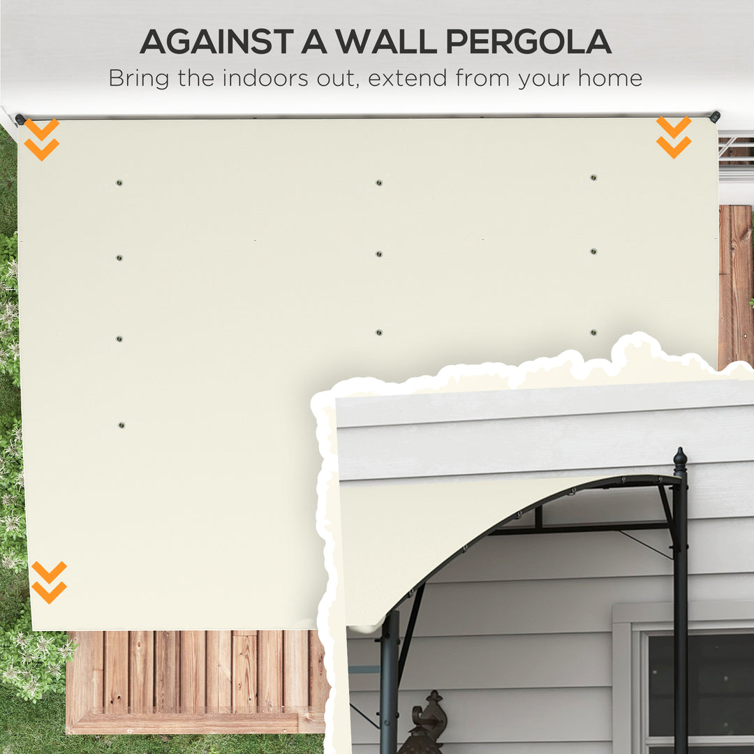 3 x 4m Metal Frame Pergola - Cream