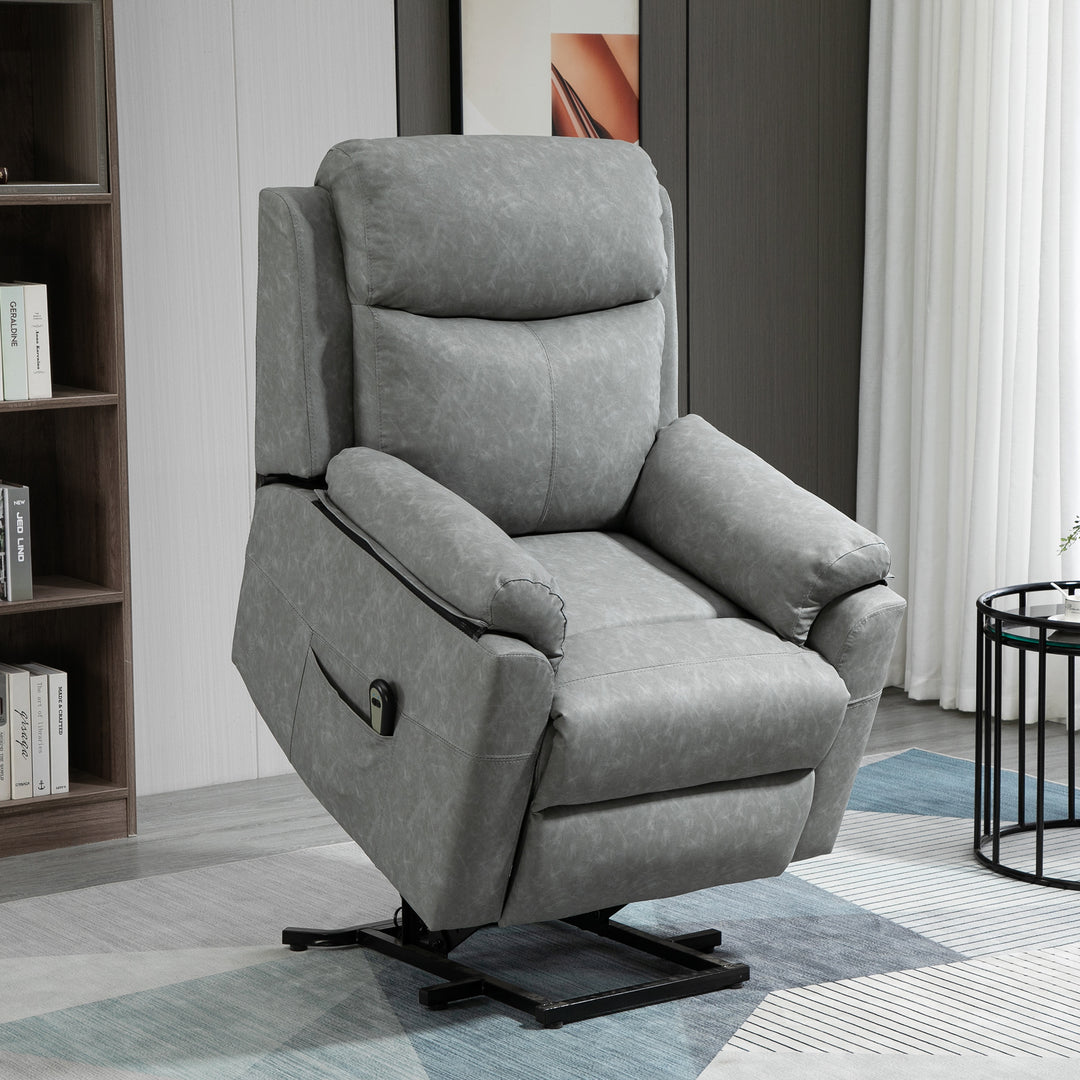 MCL Faux Leather 70° Electric Riser Recliner Chair - Grey
