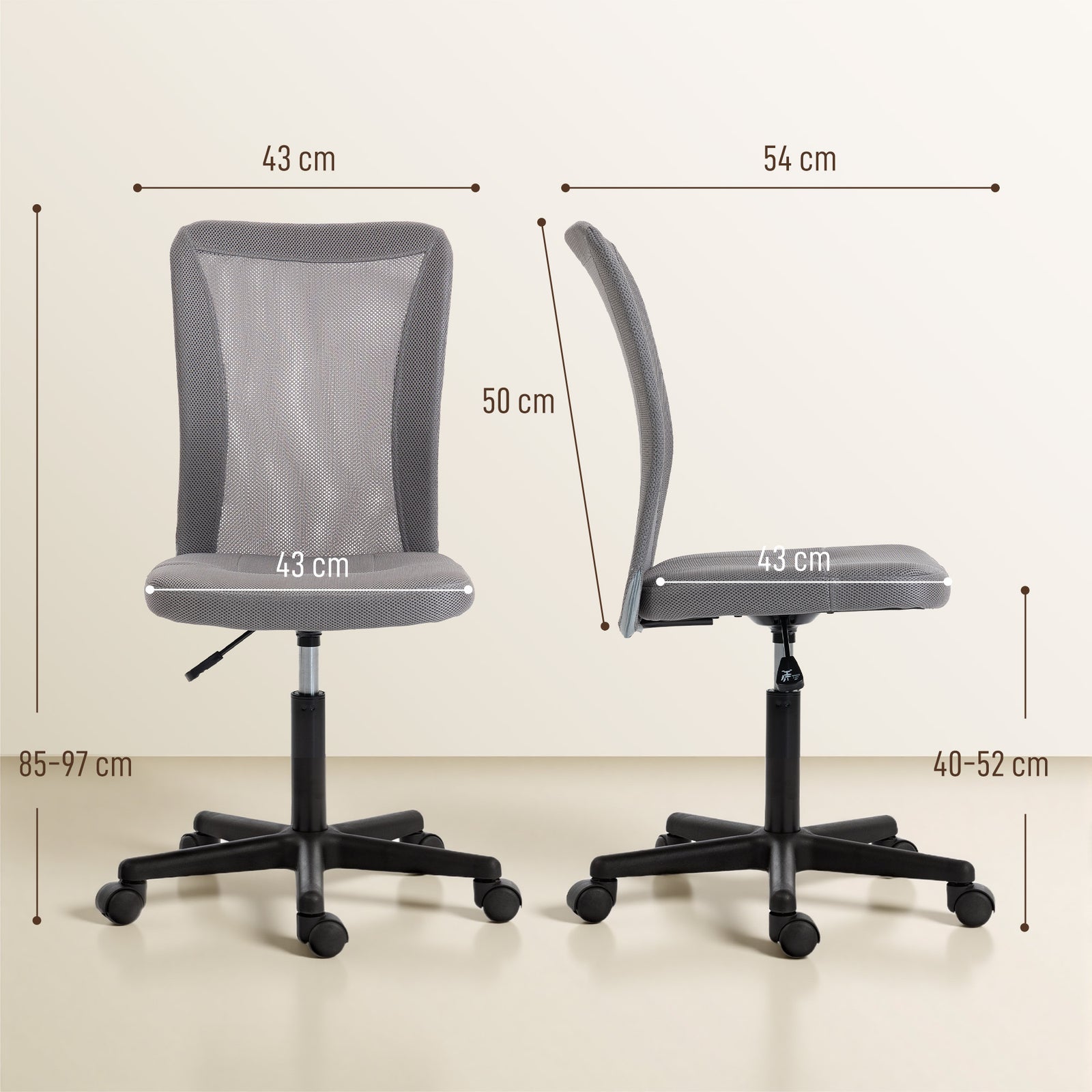 Computer Desk Chair, Mesh Office Chair with Adjustable Height and Swiv