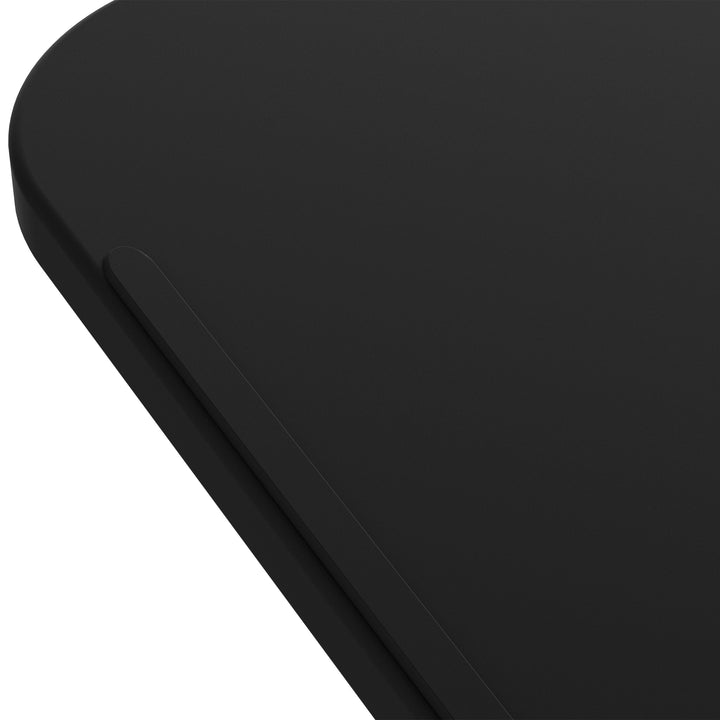 MCL Height Adjustable Over Bed Table with Wheels, C Shaped Laptop Desk, Portable Hospital Bed Table for Living Room, Bedroom, Black