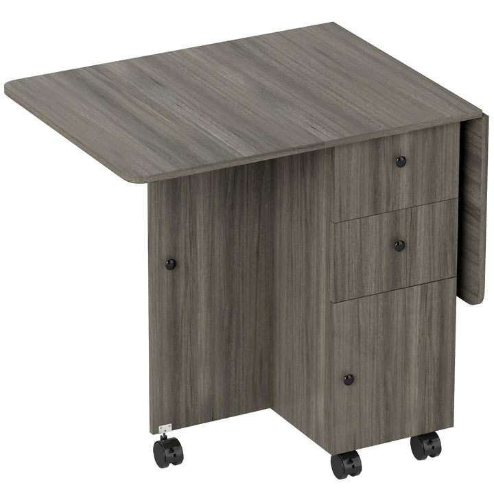MCL Multi-Storage Six-Person Drop Leaf Dining Table - Grey