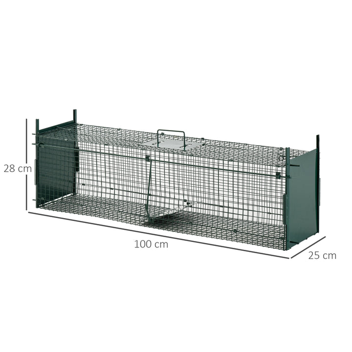 MCL Two-Door Live Trap for Small Animals, Animal Trap for Rat, Mice - Dark Green