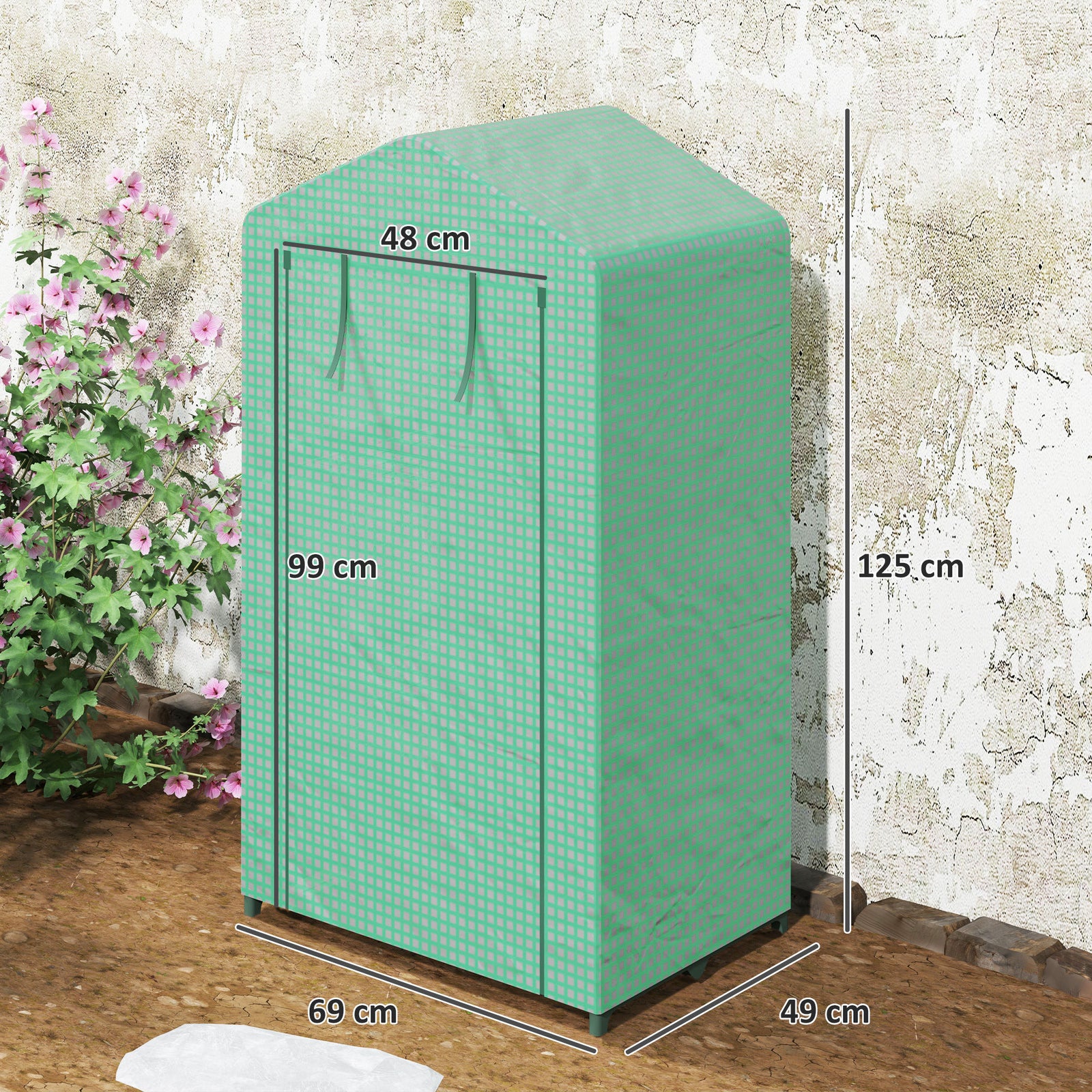 3 Tier Mini Greenhouse Portable Garden Grow House with Roll Up Door an