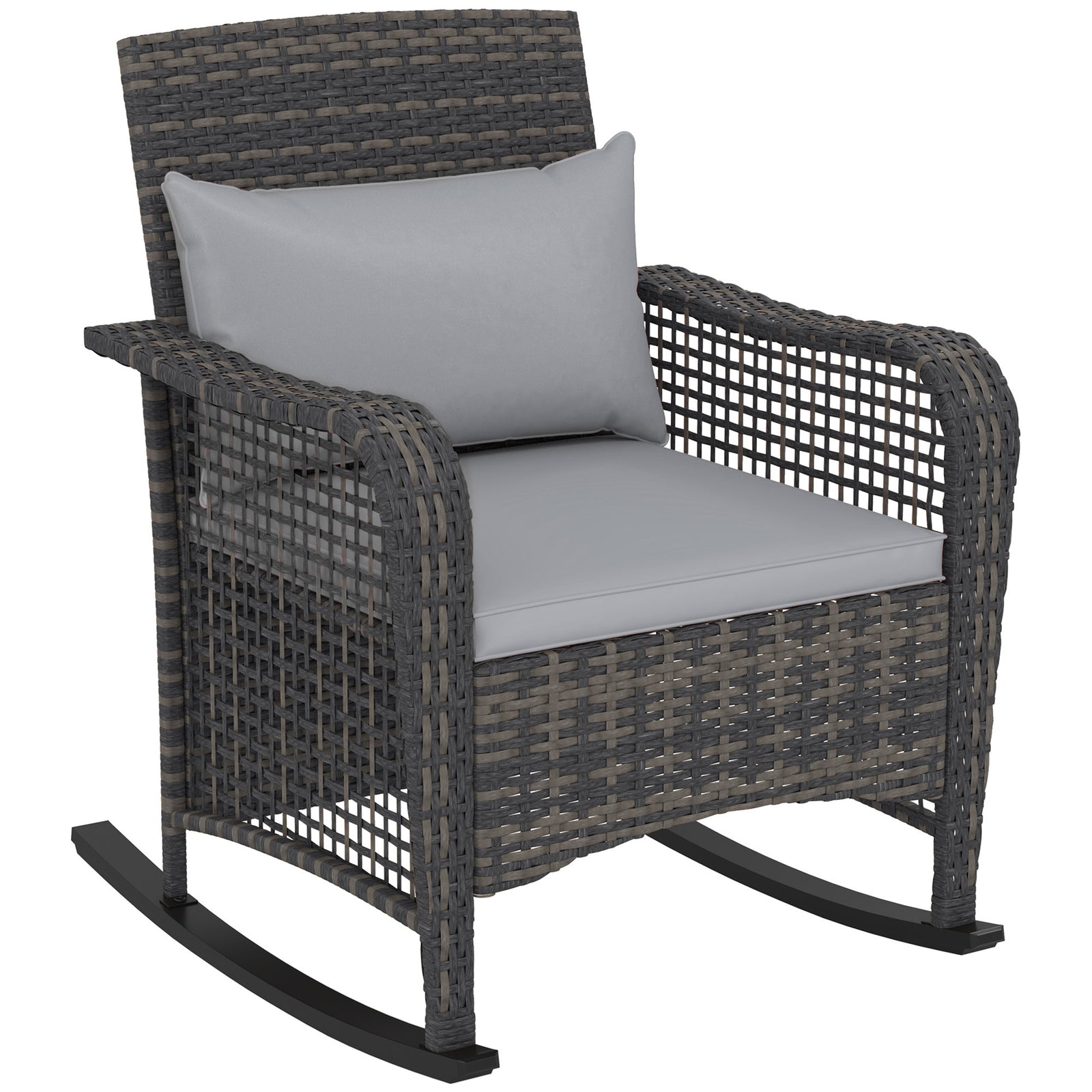 Rattan Rocking Chair - Light Grey