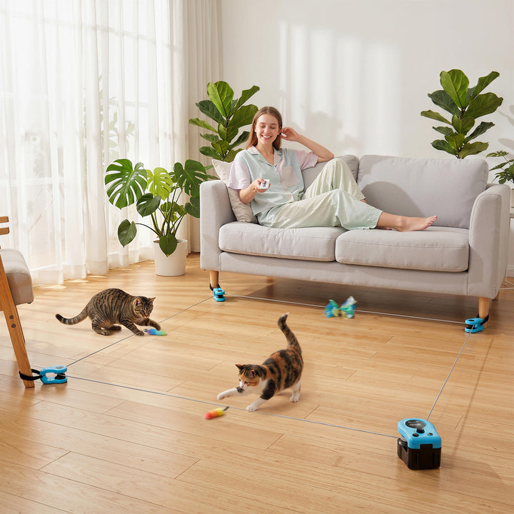 Interactive Cat Toy for Indoor Kittens &amp; Adult with Adjustable Speed, 