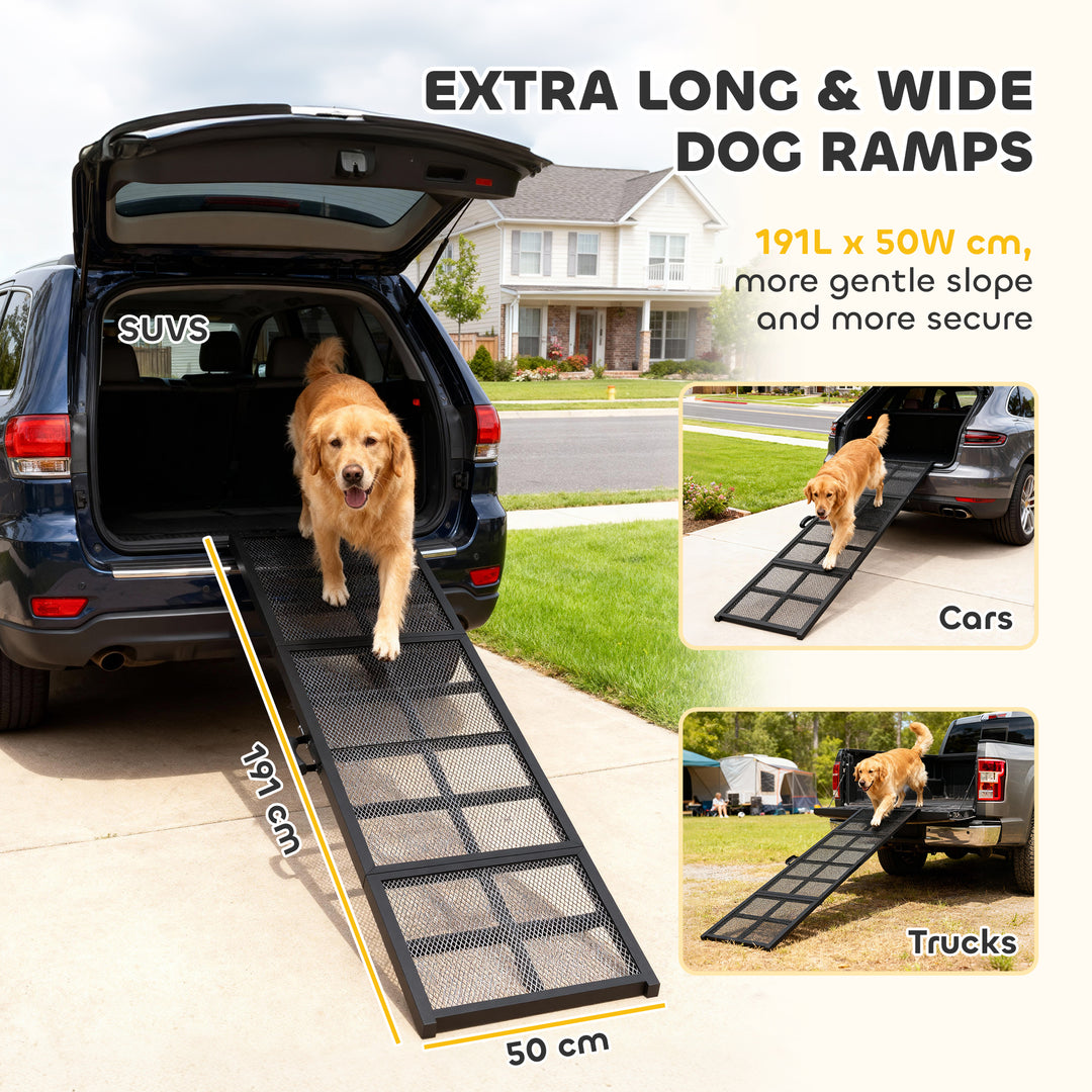 191 x 20cm Dog Ramp for Car, Extra Long Pet Stairs with Non-Slip Surface, for Large Dogs