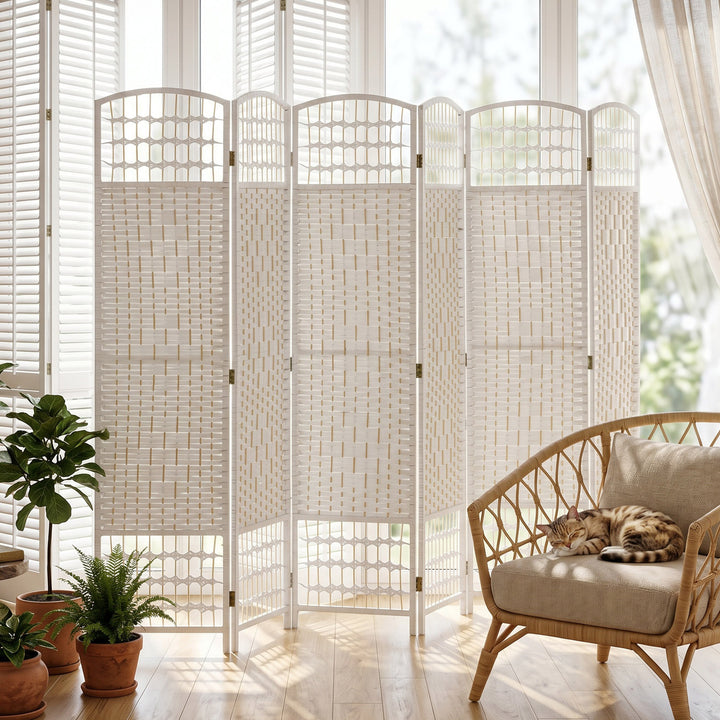6 Panel Folding Room Divider, Privacy Screen, Paravent Partition Separ