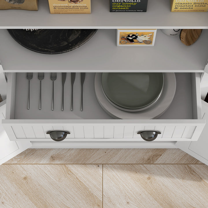 Freestanding Multi-Storage Kitchen Cabinet - White