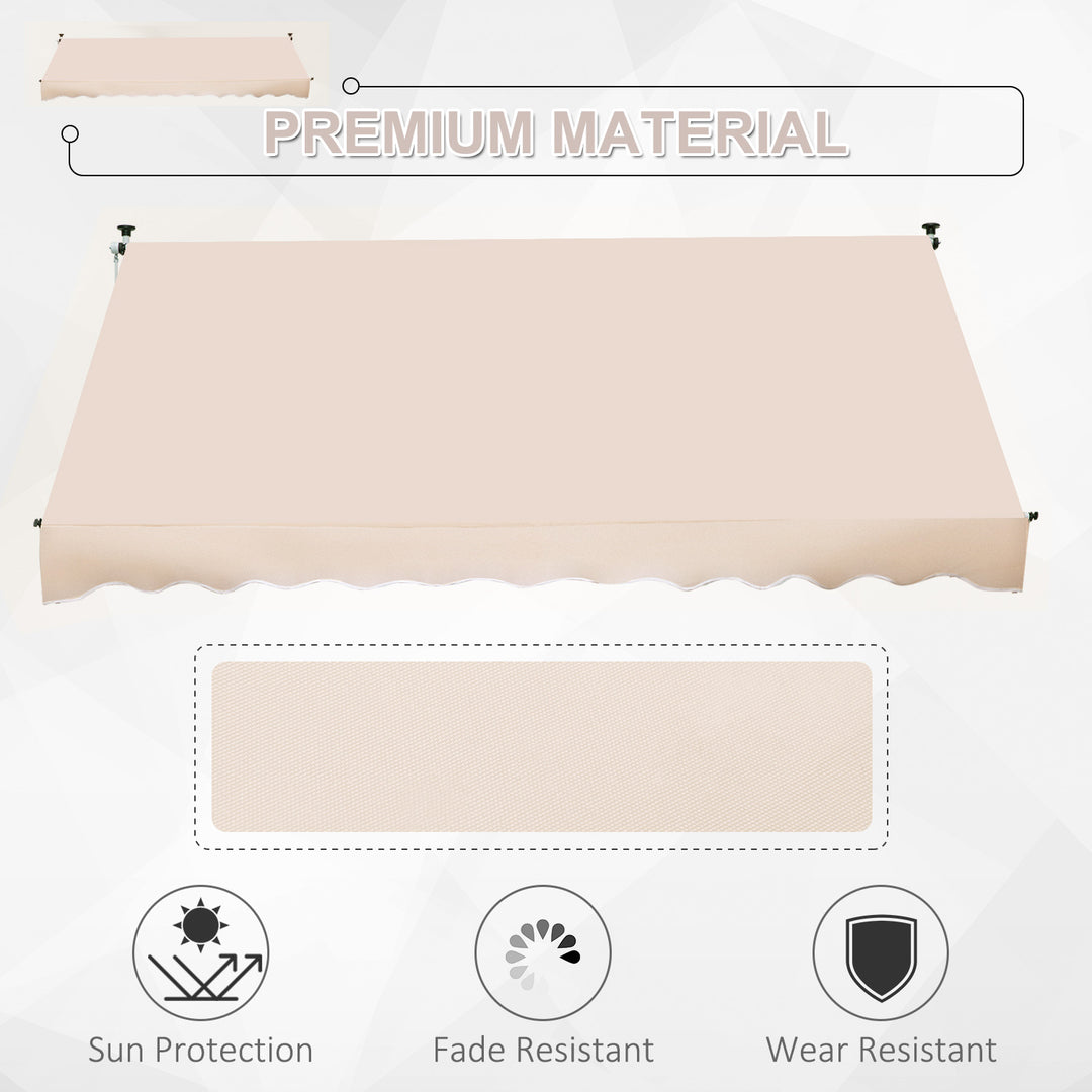 3x1.5m Adjustable Outdoor Aluminium Frame Awning Beige