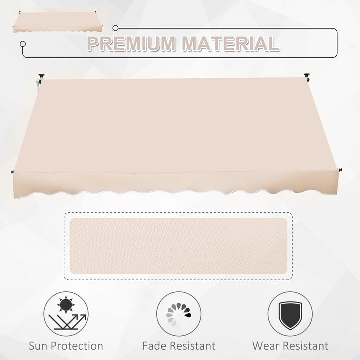 3x1.5m Adjustable Outdoor Aluminium Frame Awning Beige