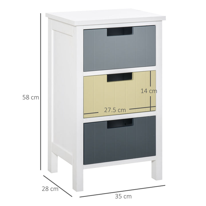 3 Drawer Storage Tower, Dresser Chest with Wood Top, Organiser Unit for Closets Bedroom Nursery Room Hallway