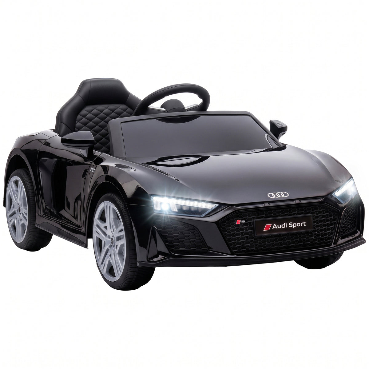 Licensed Audi R8 Spyder 12V Electric Car for Kids with Remote - Black