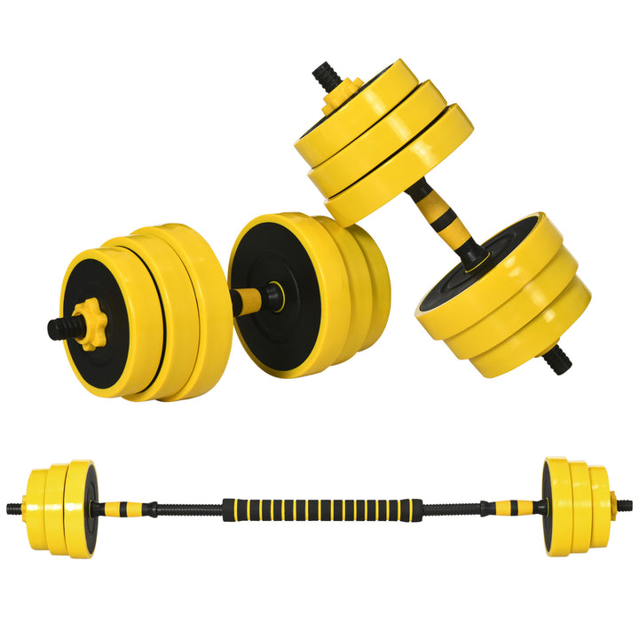 HOMCOM Adjustable Dumbbell Set: 30kg Weight Plates with Bar Clamps & Rod, Ergonomic Home Gym Fitness Equipment