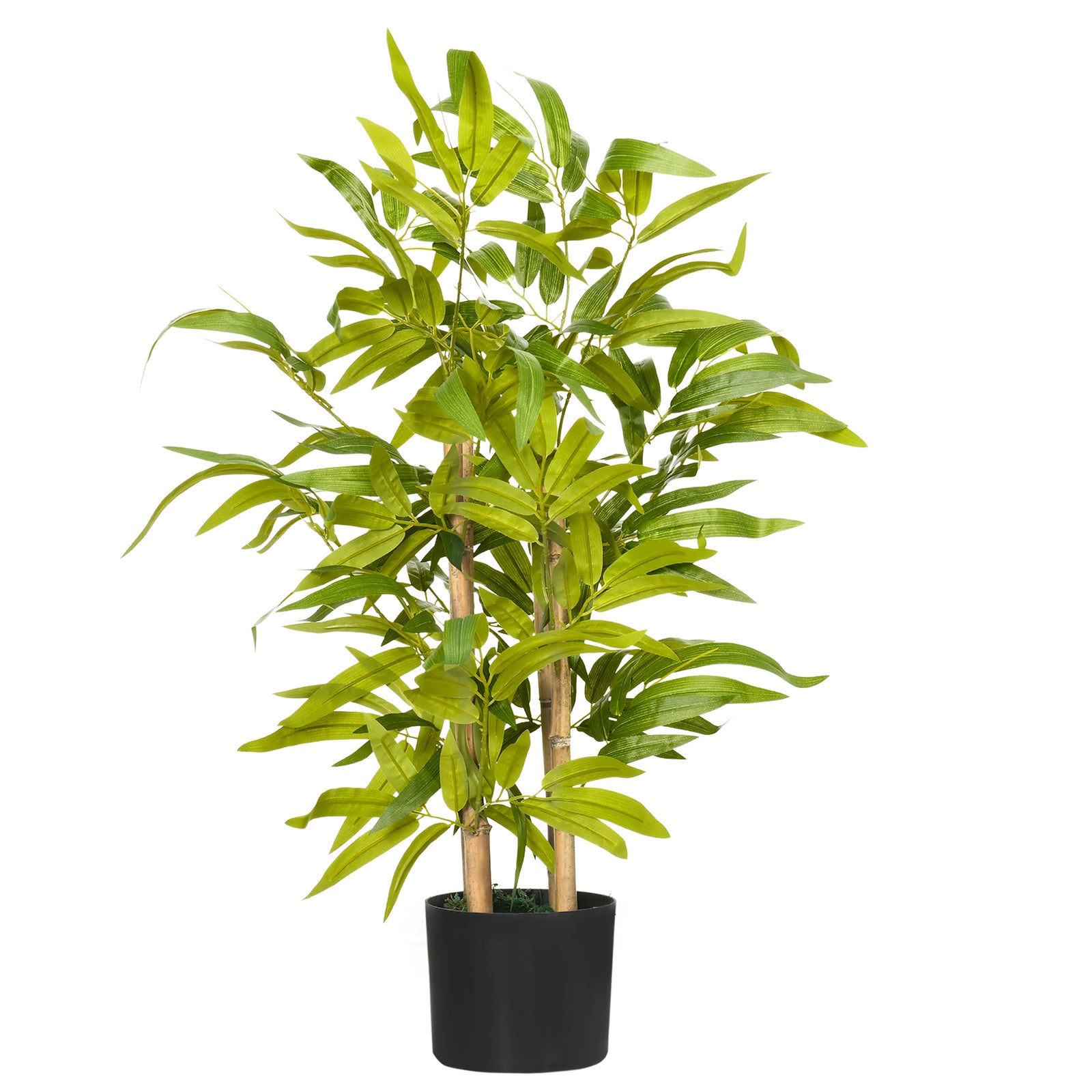 Artificial Plants Bamboo Tree in Pot Desk Fake Plants for Home Indoor Decor, 15x15x60cm, Green