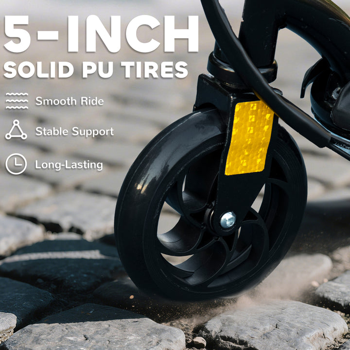 MCL Foldable Electric Scooter, with LED Headlights, for Ages 7-14 Years, Black