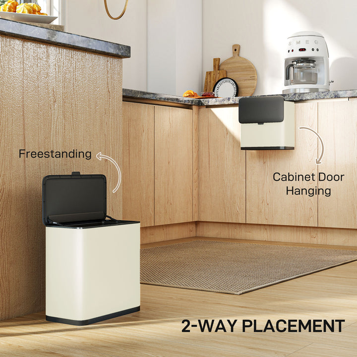 8L Hanging Kitchen Bin, Rubbish bin with Lid and Removable Inner Bucke