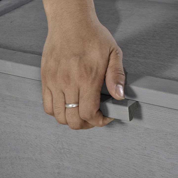 MCL 94 cm Wooden Tortoise House Turtle Habitat Small Reptile Cage Enclosure with Two Room Grey