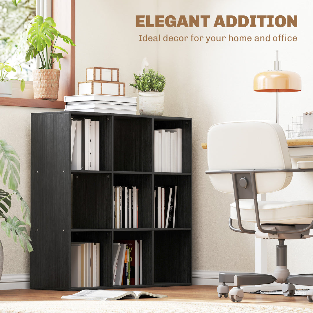 Nine-Cube Storage Shelf - Black