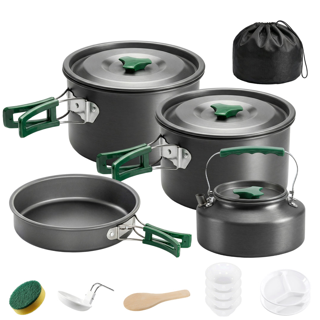 Camping Cookware Set for 4-5 People, Lightweight Aluminium Camping Coo