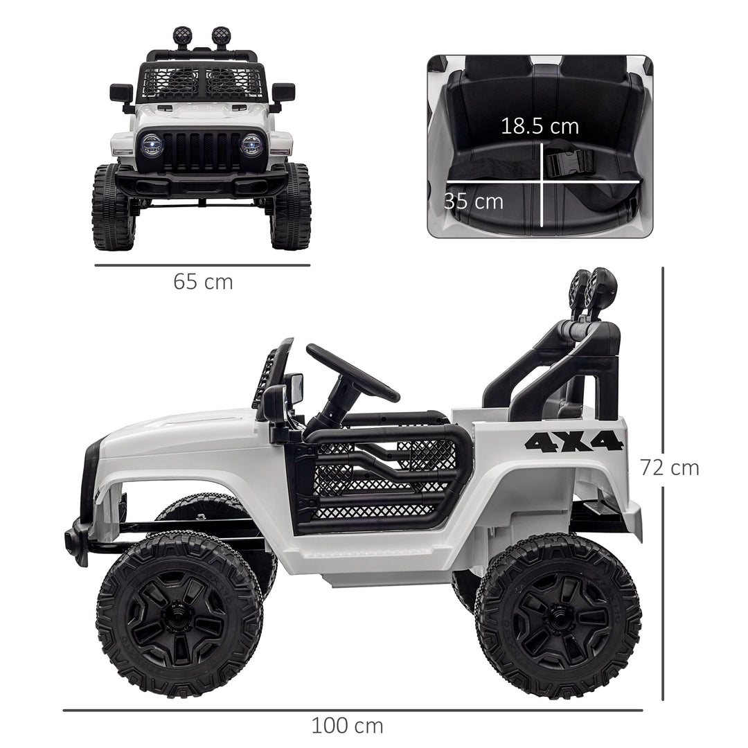 HOMCOM 12V Battery-powered 2 Motors Kids Electric Ride On Car Truck Off-road Toy w/ Parental Remote Control Horn Lights for 3-6 Years Old | Aosom UK