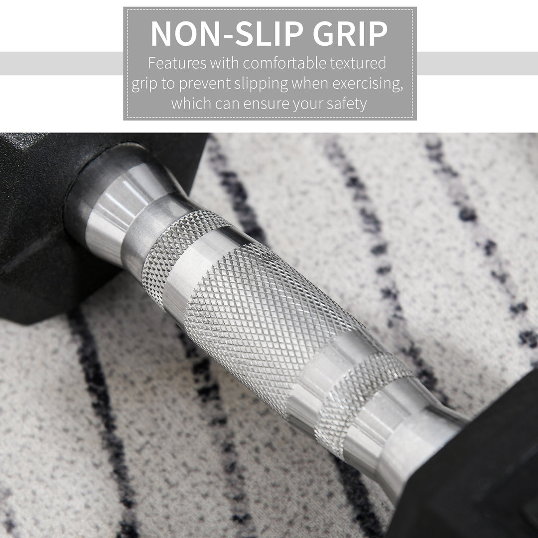 MCL 2x5kg Rubber Dumbbell Sports Hex Weights Sets Gym Fitness Lifting Home