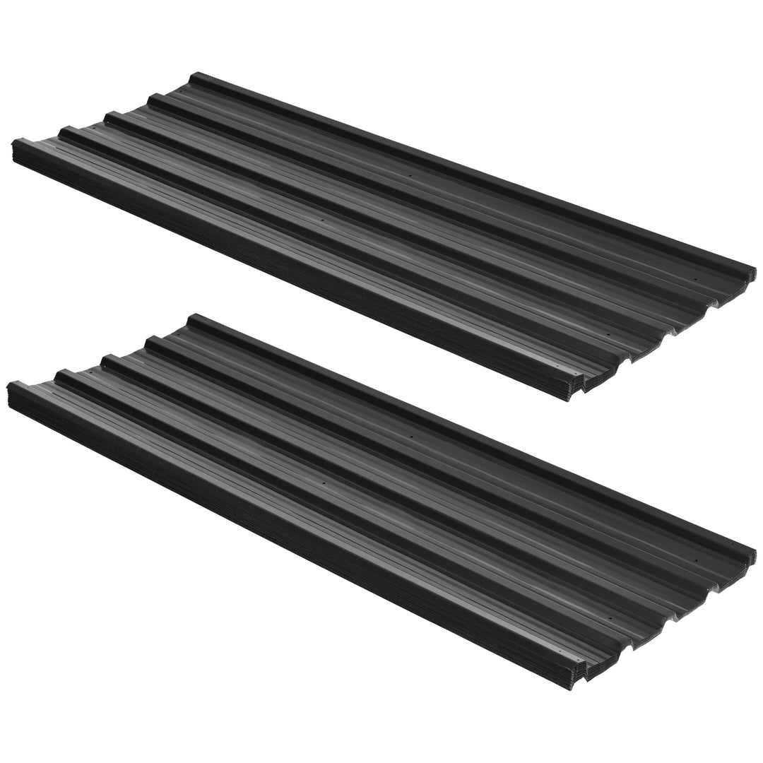 Corrugated Roofing Sheets, Pack of 24, Galvanised Metal Roofing Sheets for Greenhouse, Garage, Storage Shed, Carport, 129 x 45cm, Dark Grey