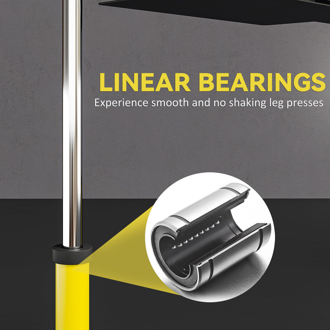 MCL Vertical Leg Press Machine with Adjustable Leg, Back and Head Positions, 2" Olympic Plate Compatible, Yellow