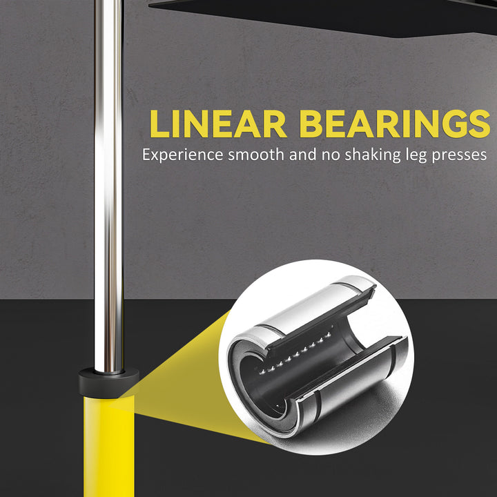 MCL Vertical Leg Press Machine with Adjustable Leg, Back and Head Positions, 2" Olympic Plate Compatible, Yellow