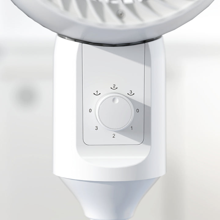 9" Pedestal Fan, 70° Oscillation 90° Vertical Tilt Oscillating Air Circulator with 3 Speeds, Standing Fan for Home Office, Bedroom, White