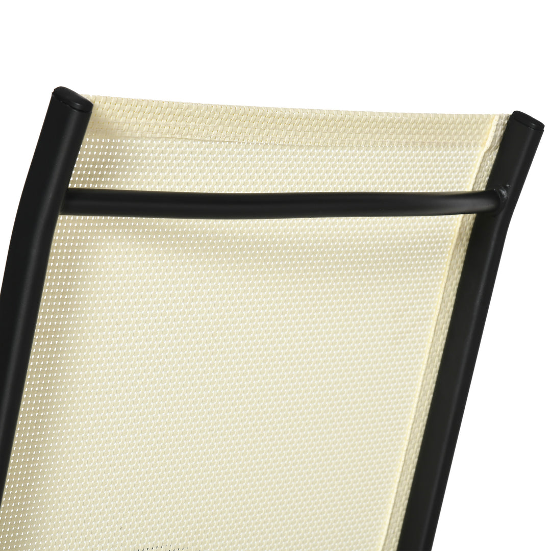 Set of Four Folding Garden Chairs - Beige