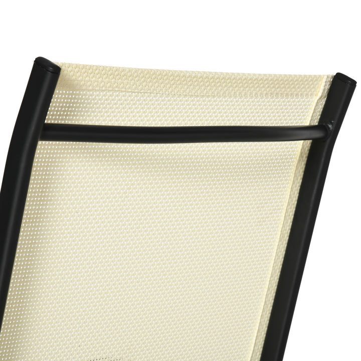 Set of Four Folding Garden Chairs - Beige
