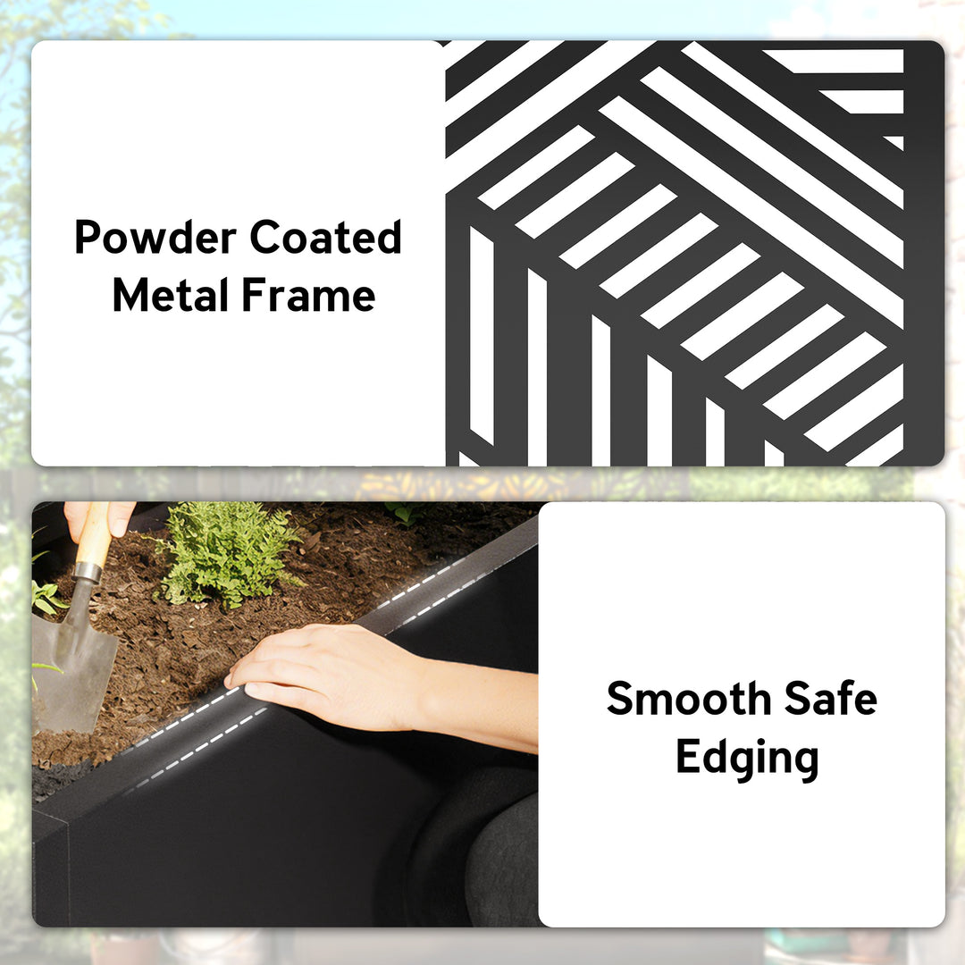 Metal Garden Bed for Garden with Trellis, Raised Garden Bed with Priva