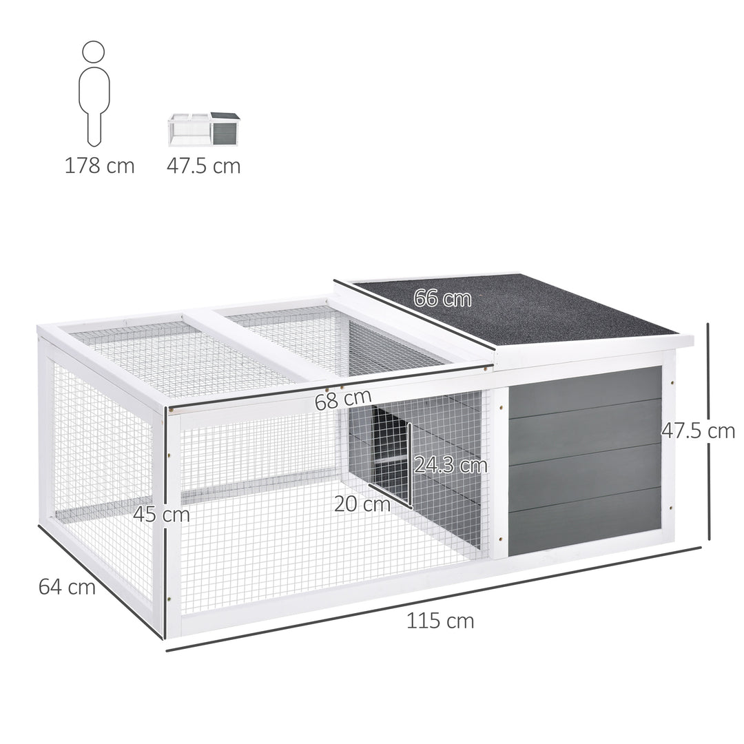 PawHut Wooden Guinea Pigs Hutches Small Guinea Pigs Hutches Pet Run Cover, with UV-resistant Asphalt roof & Water-repellent Paint | Aosom UK